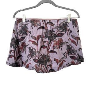 FREE‎ PEOPLE Floral Cropped Sleeveless Linen Top Purple Small